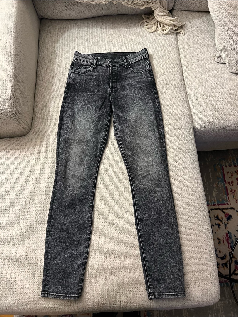 MOTHER The Stunner Washed Black Skinny Jeans Size 25
